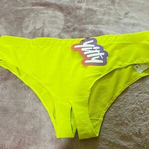 YITTY Neon Yellow Cheeky Cut-Out Panty